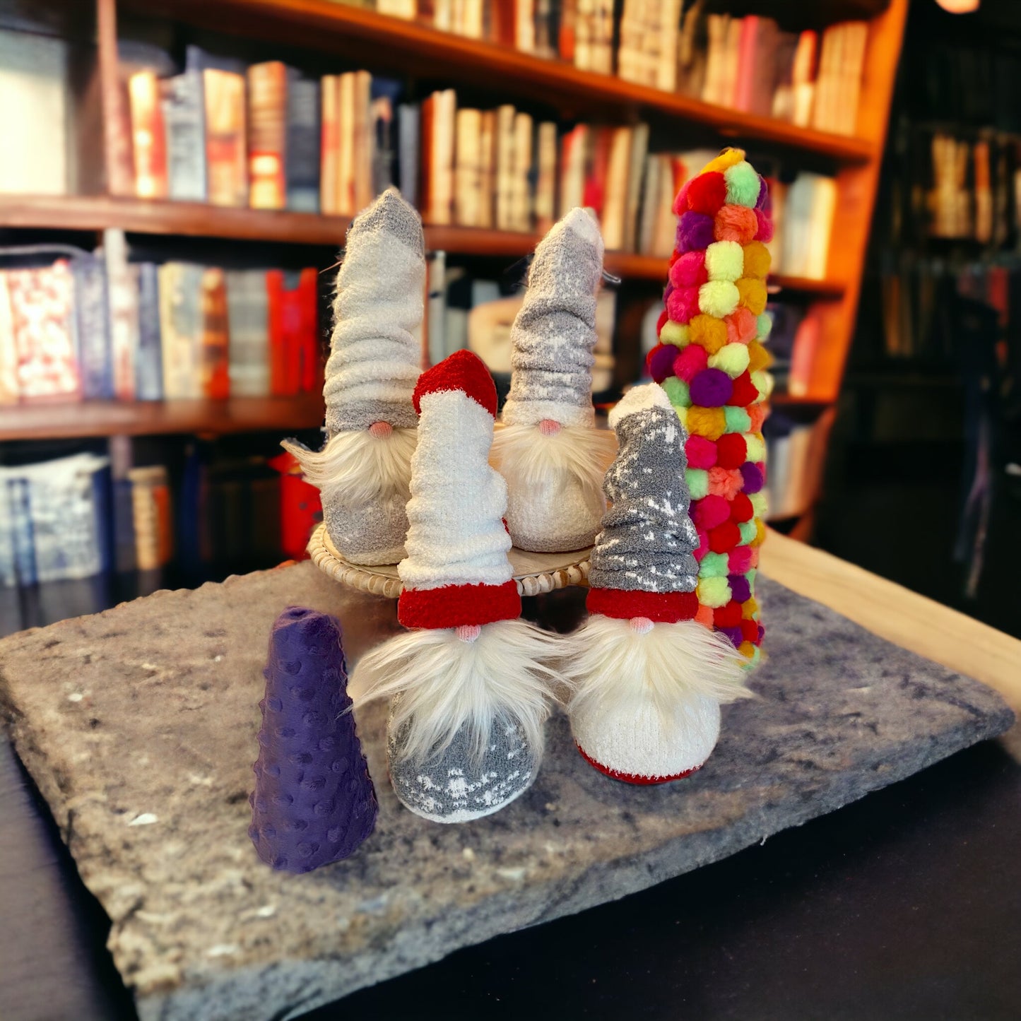 Handmade single GNOME White Snowflake Hat cozy cabin decor winter gnome tablescapes mantle decor gnome shelf sitters gift a gnome a home