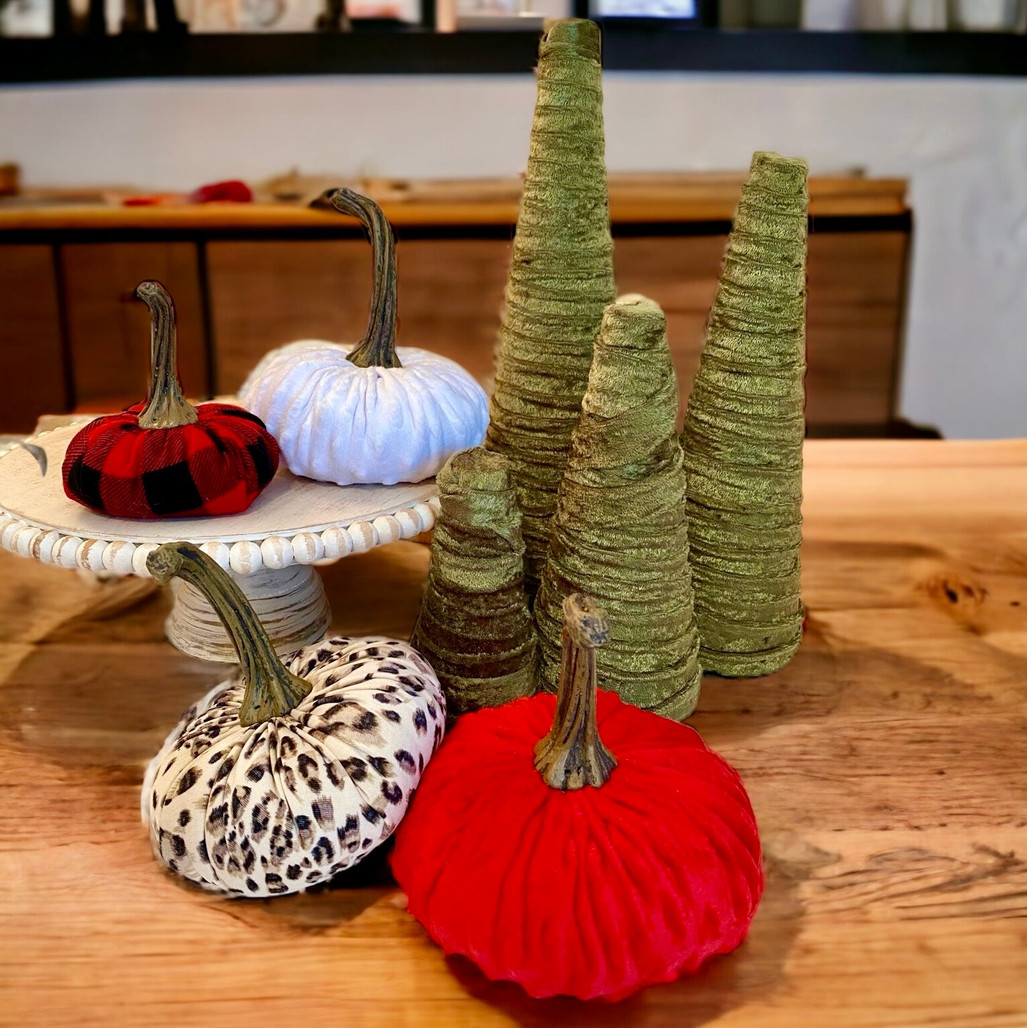 HANDCRAFTED PUMPKINS SET of FOUR - RUSTIC HOLIDAY SET