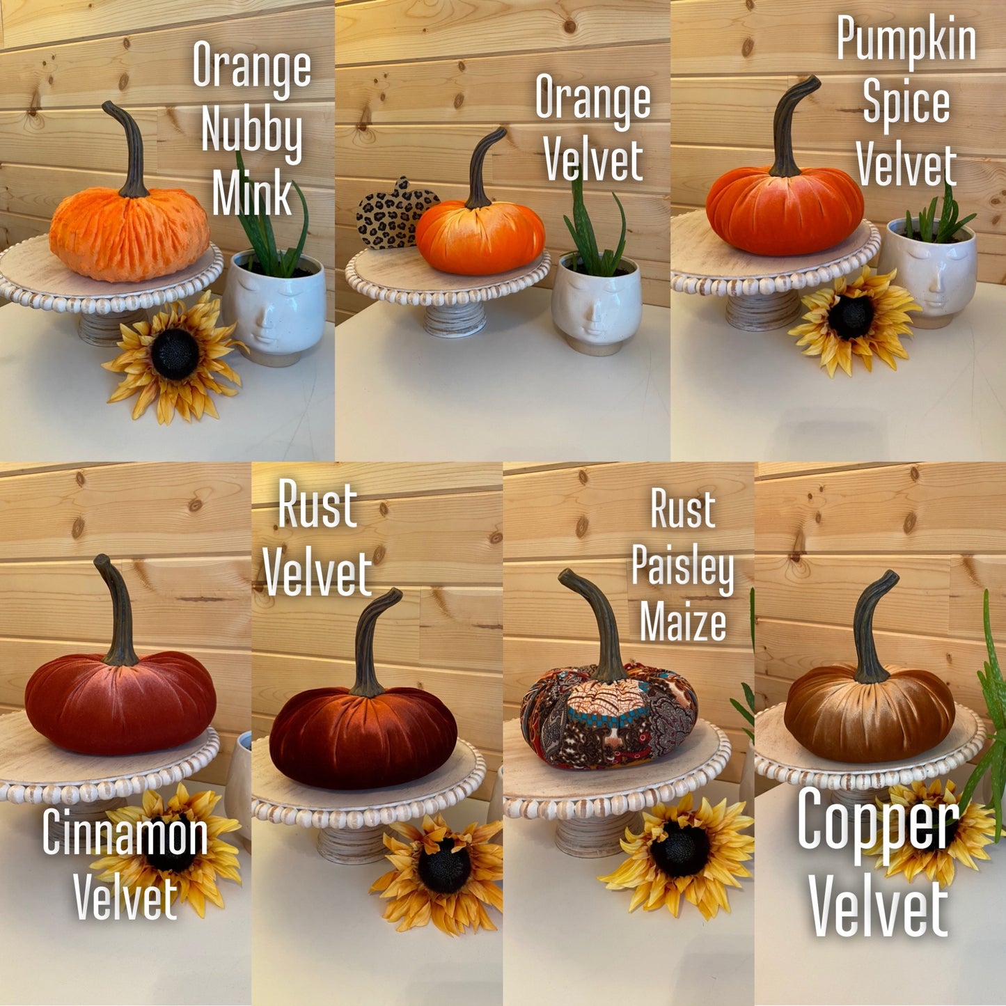 EXTRA LARGE VELVET PUMPKIN - RUST