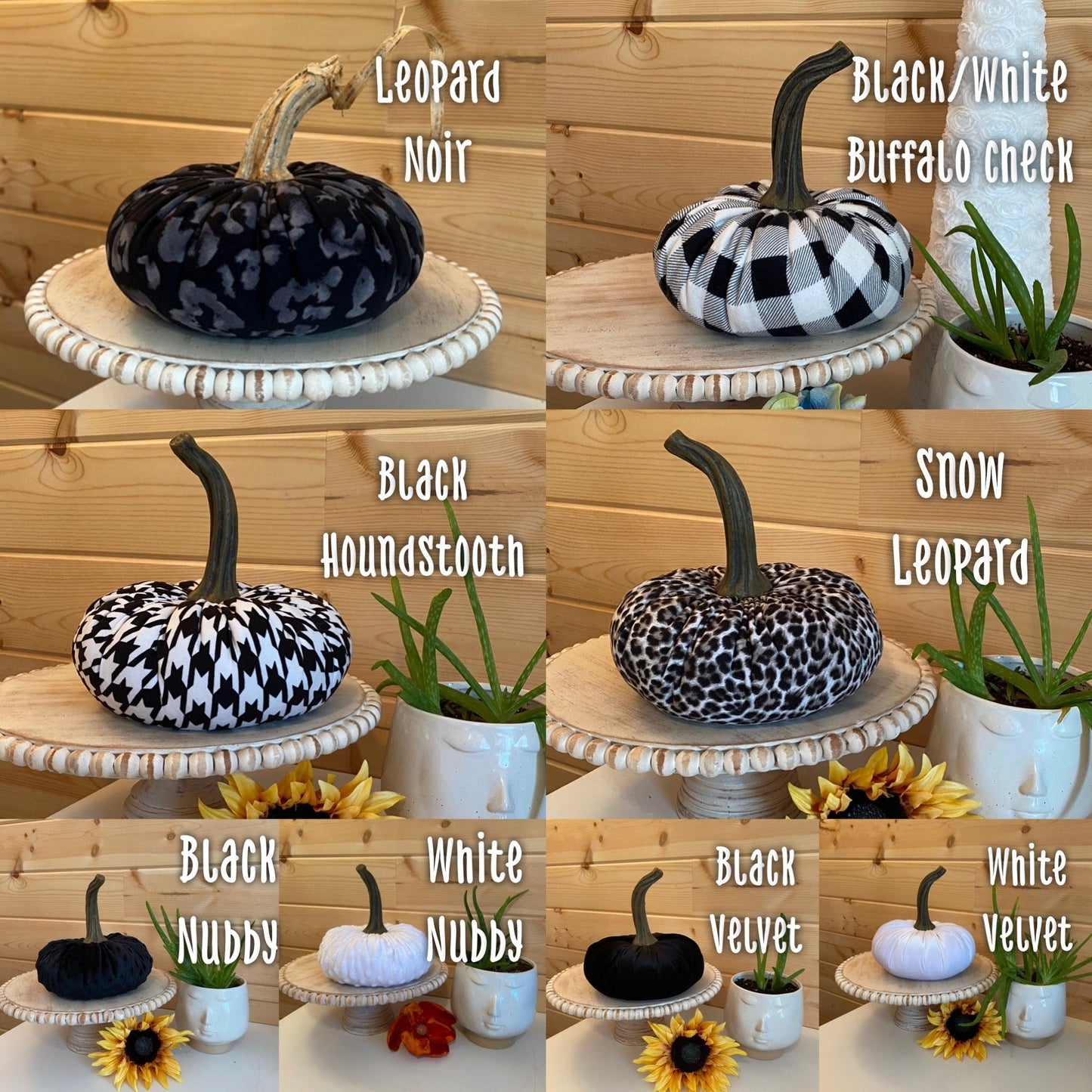 EXTRA LARGE PUMPKIN - BLACK and WHITE HOUNDSTOOTH