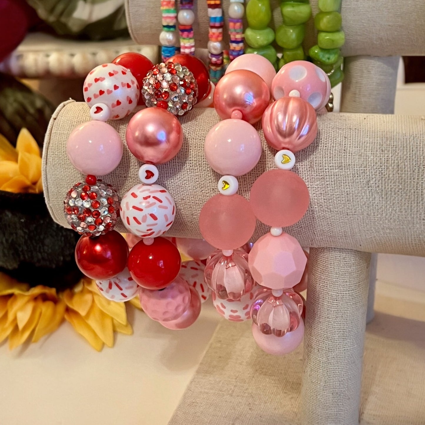 Bracelet Set of 2 Stretchy Heart Themed Bracelets MUST ORDER 6 SETS OF 2