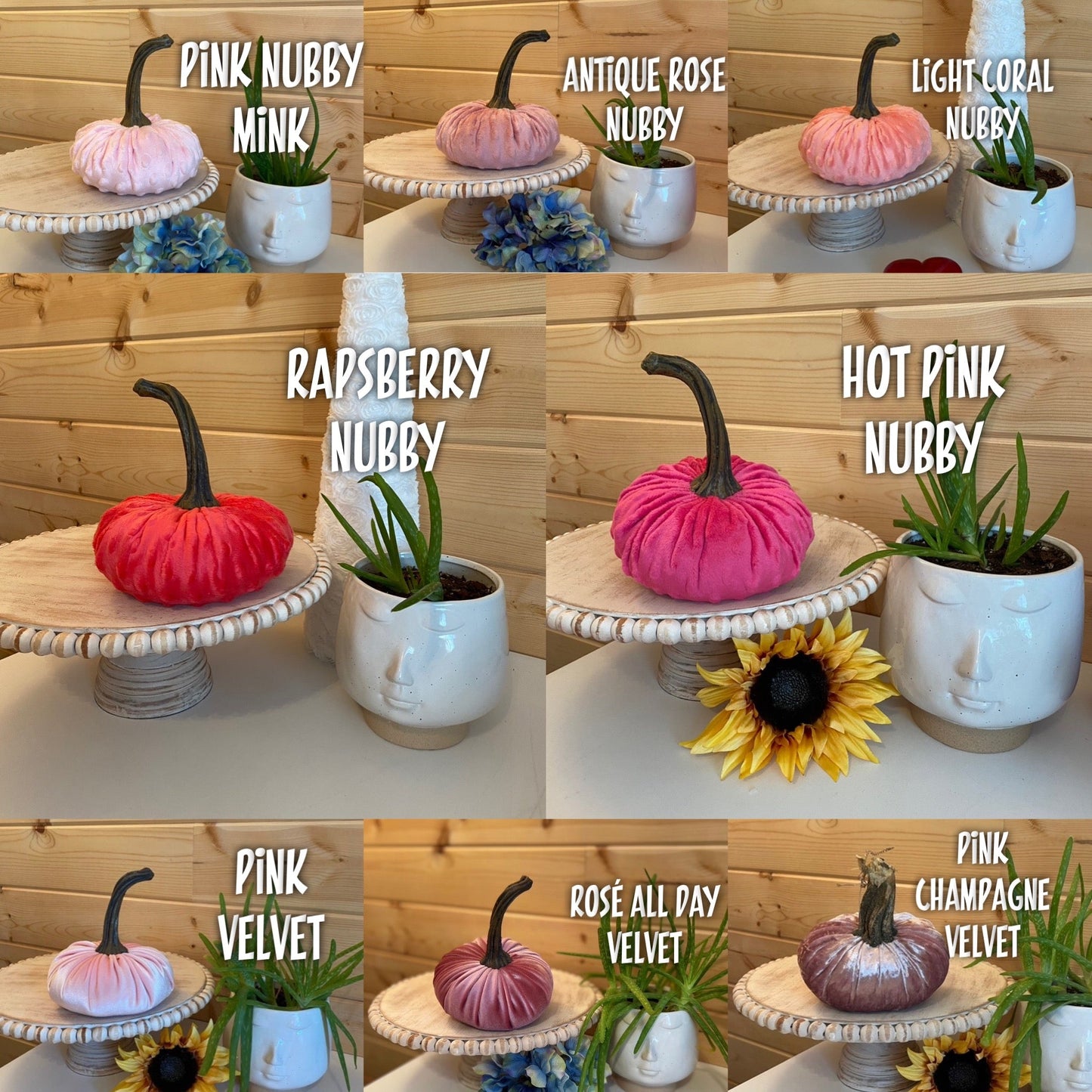 LARGE NUBBY MINK VELVET PUMPKIN - FUCHSIA