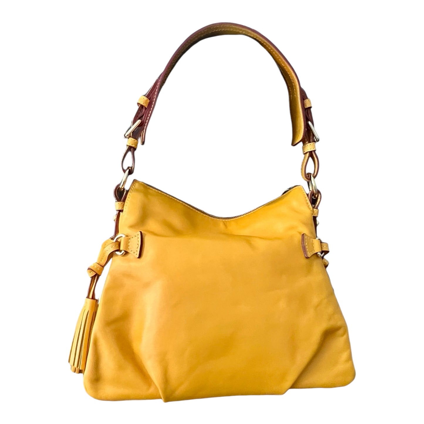 ‼️SOLD‼️ Dooney & Bourke Florentine Leather Mustard Hobo Shoulder Bag NWOT Gold Hardware