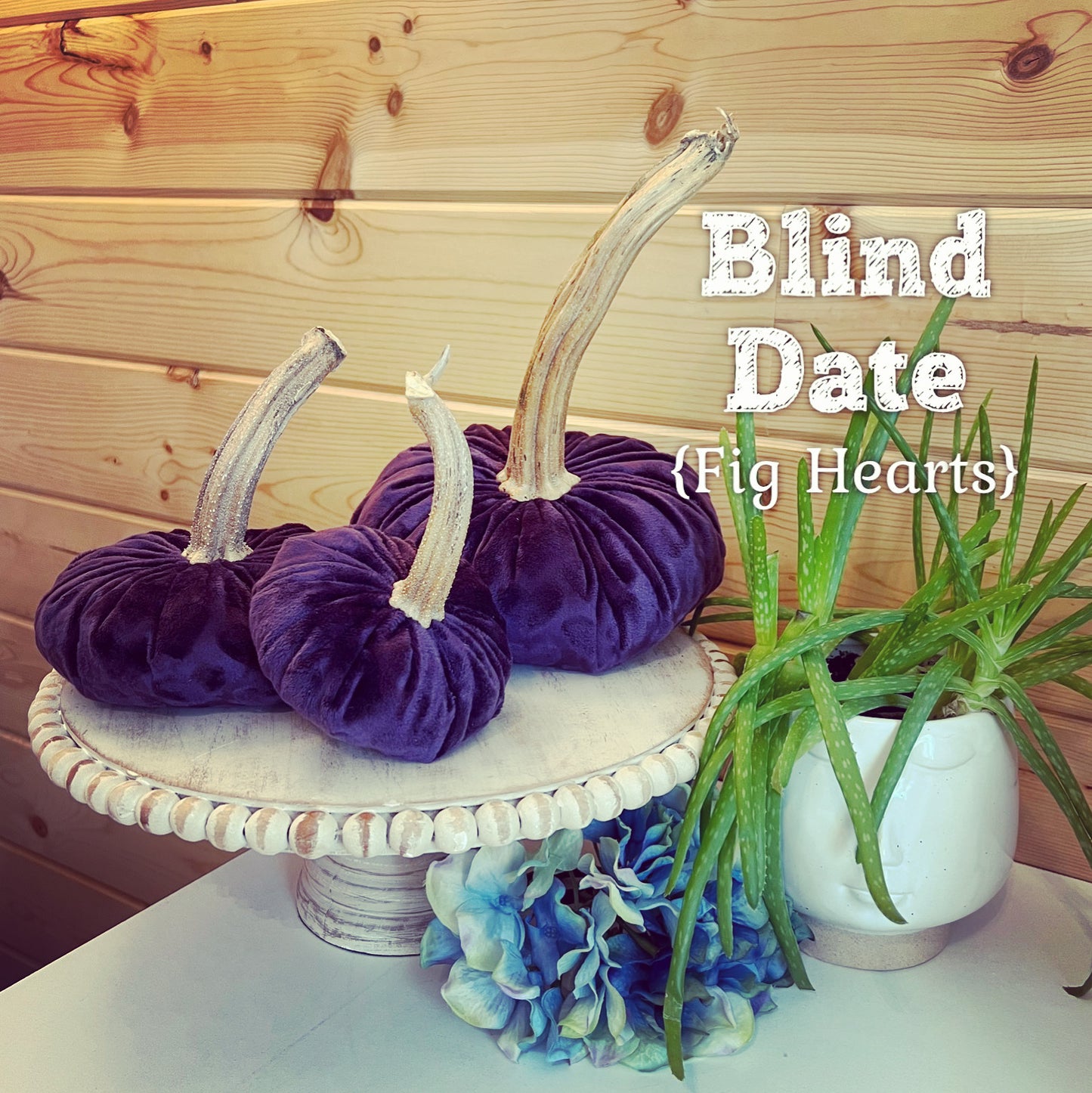 EXTRA LARGE MINK VELVET PUMPKIN - HEART EMBOSSED - DEEP PURPLE FIG