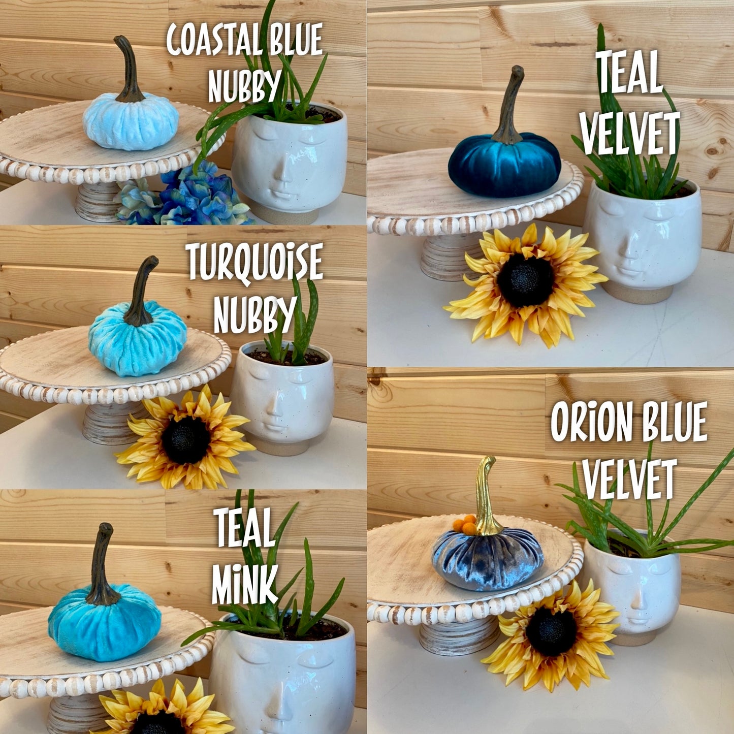 VELVET PUMPKIN SMALL - TEAL VELVET