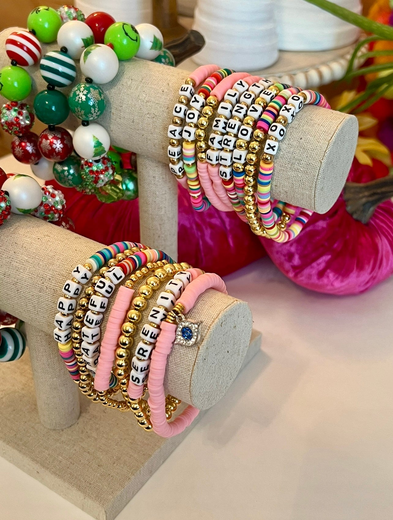 Love Celebration Eras Collection Peace Love Joy Pink & Rainbow Bracelets MUST ORDER 2 TOTAL SETS