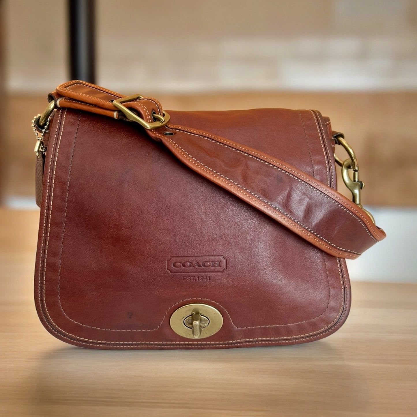 ‼️SOLD‼️ RARE Vintage Coach 65th Anniversary Legacy Stripe Flap Front Shoulder Bag #11134