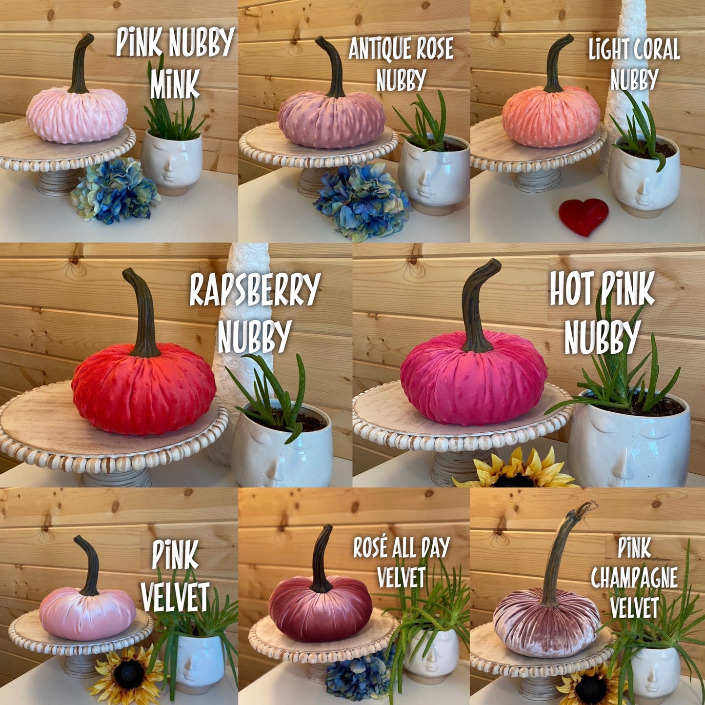 EXTRA LARGE PUMPKIN NUBBY MINK VELVET - PINK