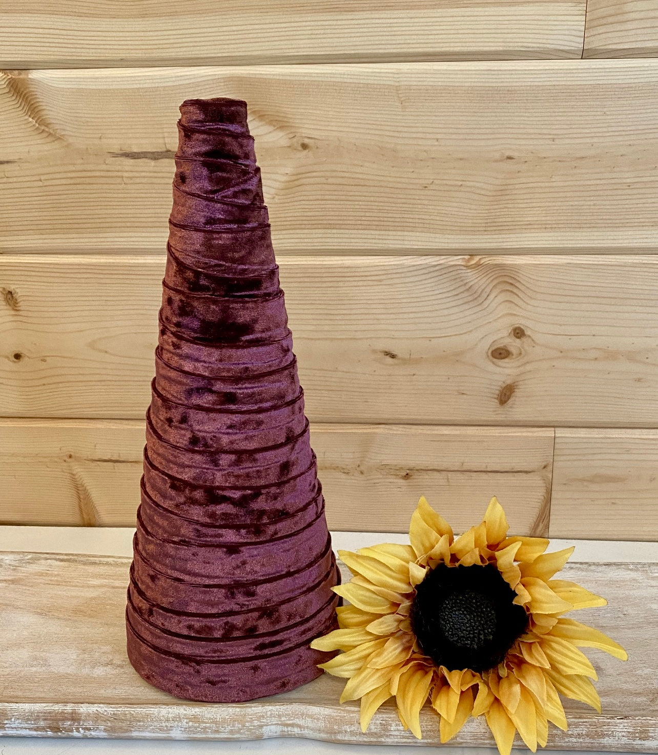 Decorative CONE Trees WINE VELVET Tree Set of 5