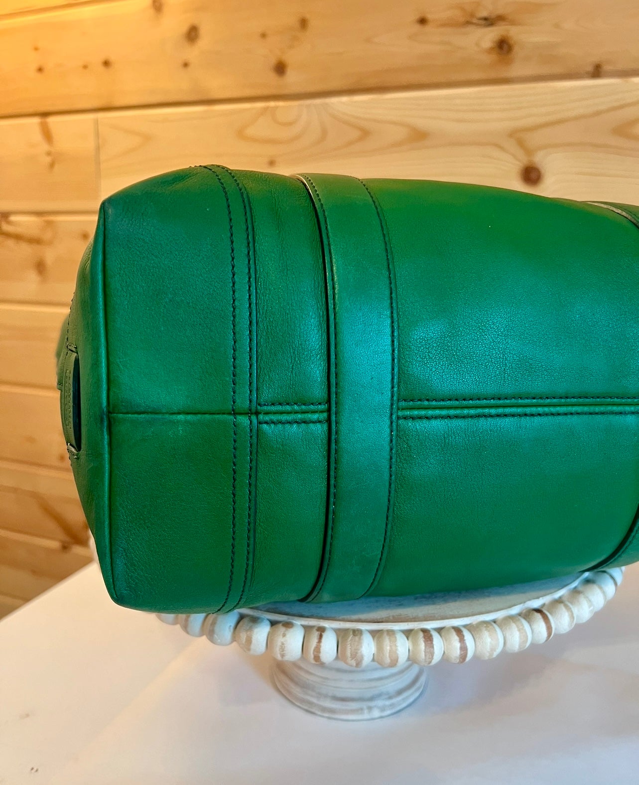 ‼️SOLD‼️Vintage COACH Hampton Green Leather Carryall Shoulder Bag TOTE  Handbag 6491