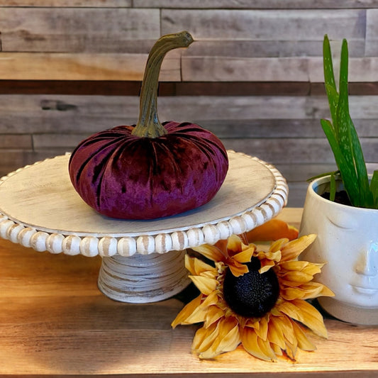 LARGE VELVET PUMPKIN - WINE