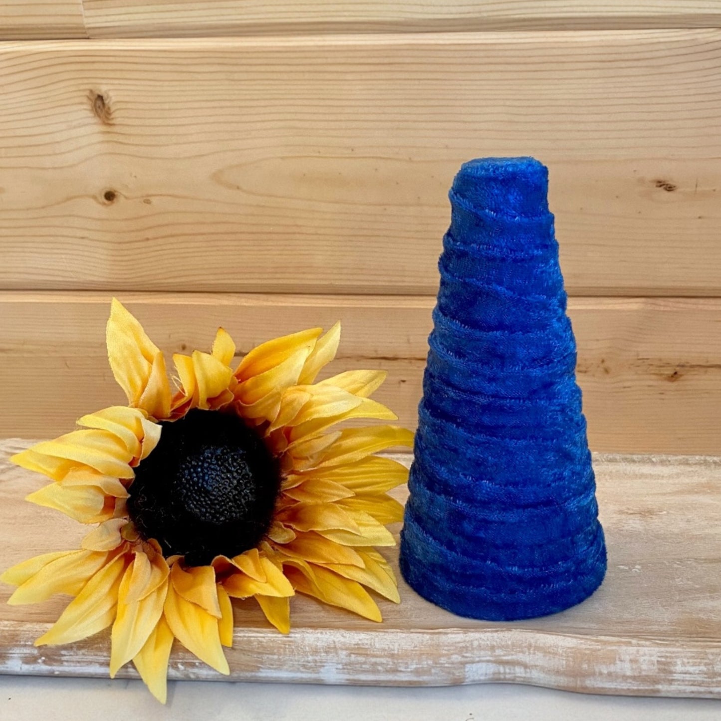 Decorative CONE Trees BLUE CRUSH VELVET Tree Sets of 4