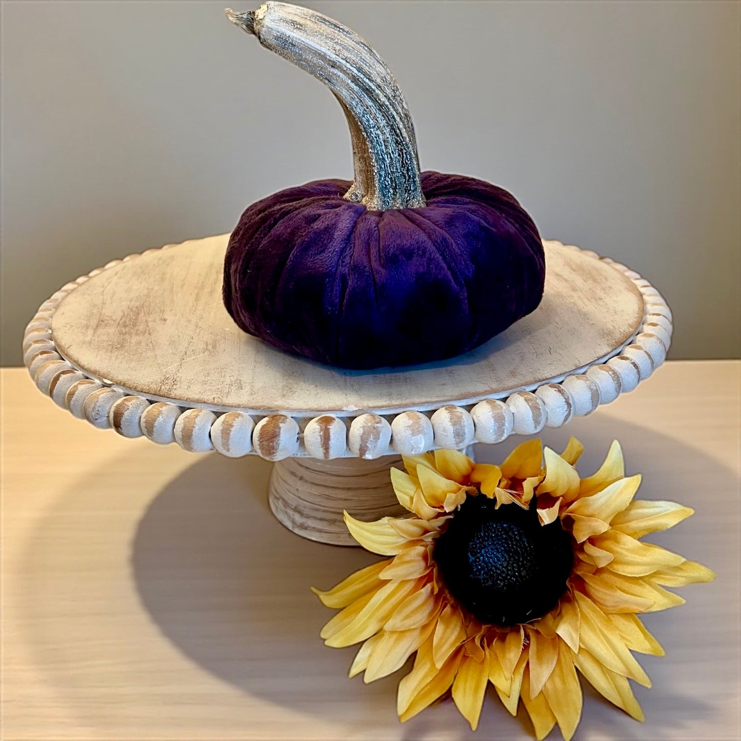 SMALL PUMPKIN HEART EMBOSSED FIG MINK VELVET - DEEP PURPLE