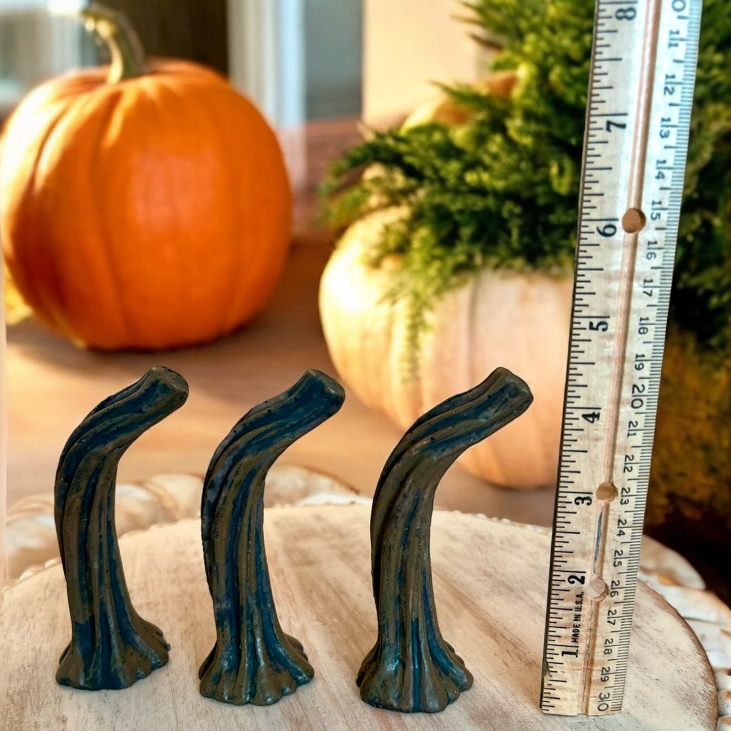 FAUX PUMPKIN GOURD STEMS Set of 24 EXTRA LARGE Resin Stems Wholesale Bulk