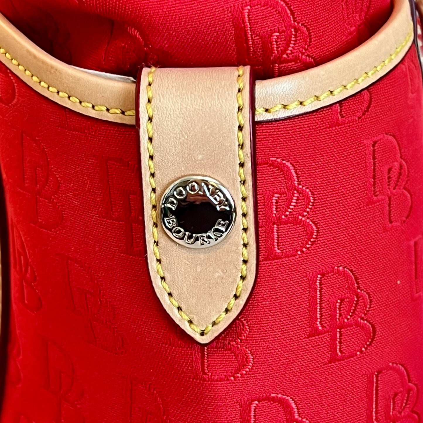 ‼️SOLD‼️ Dooney & Bourke Medium Red Signature Jacquard Tote with Small Pouch