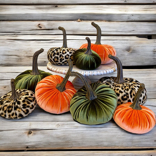 LARGE HANDMADE PUMPKINS - Velvets, Nubby Minks, Prints, Flannels, Animal Prints - ENTIRE COLLECTION