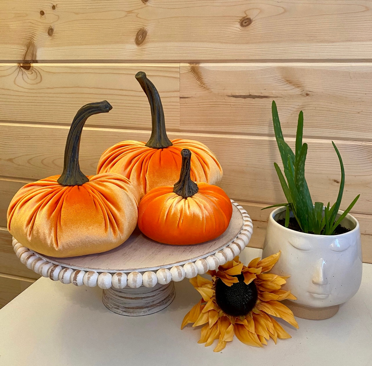 EXTRA LARGE VELVET PUMPKIN - ORANGE