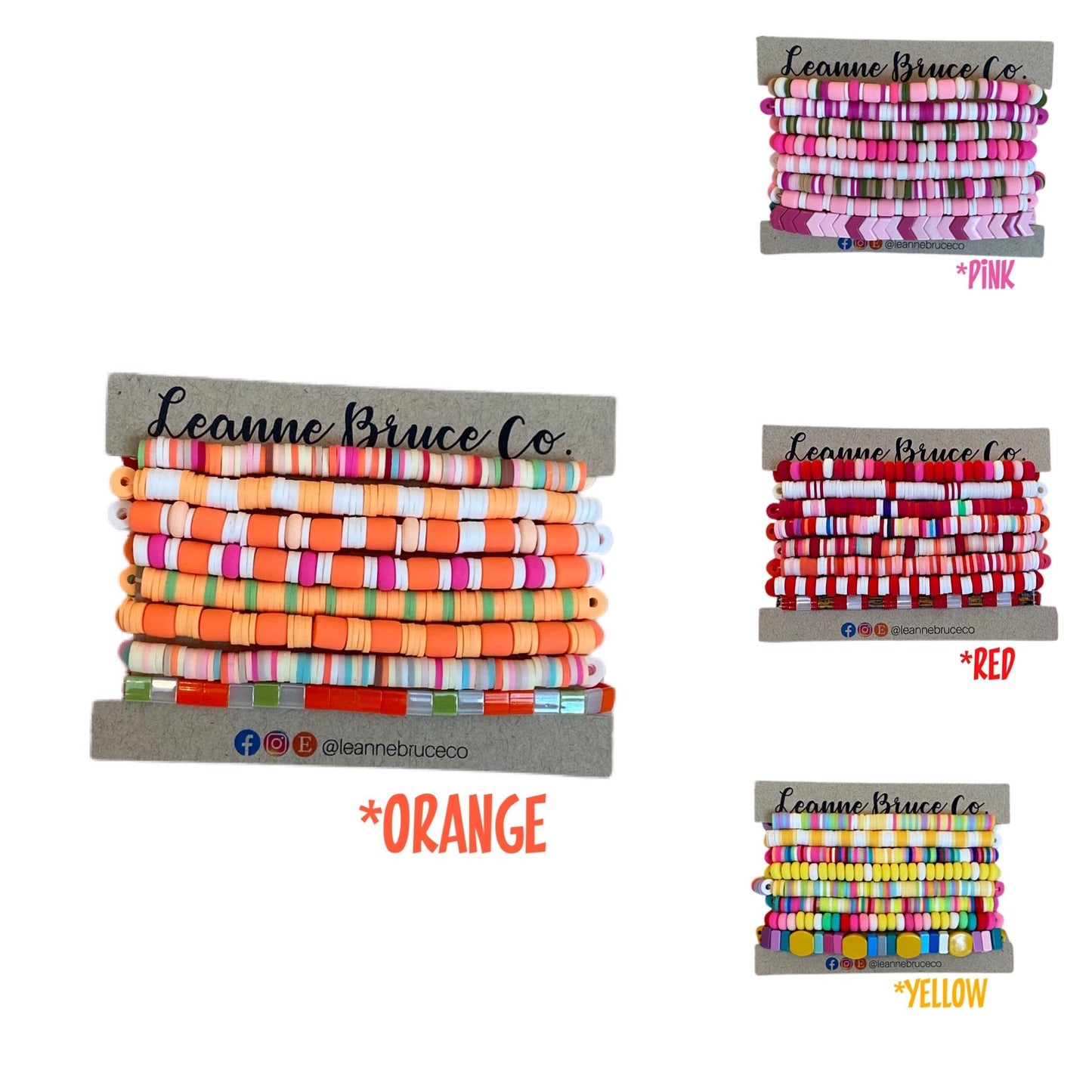 Bracelet Sets Stretchy Stack WARM TONES The BIG Sets Arm Candy Bracelet Collection Chakra Colors Gift Sets of 8