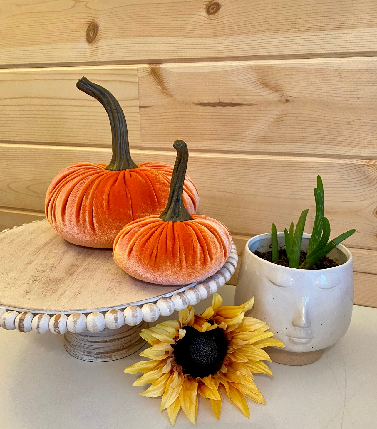 PUMPKIN SET of 3 VELVET - PUMPKIN SPICE