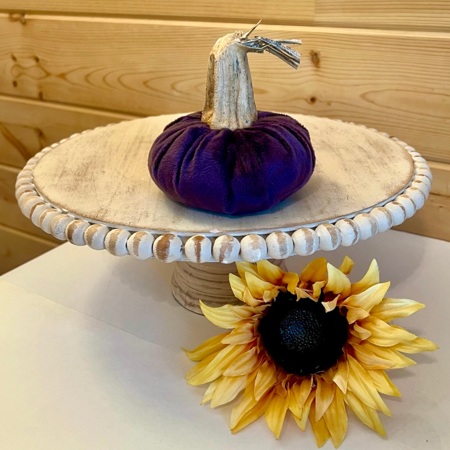 SMALL PUMPKIN HEART EMBOSSED FIG MINK VELVET - DEEP PURPLE