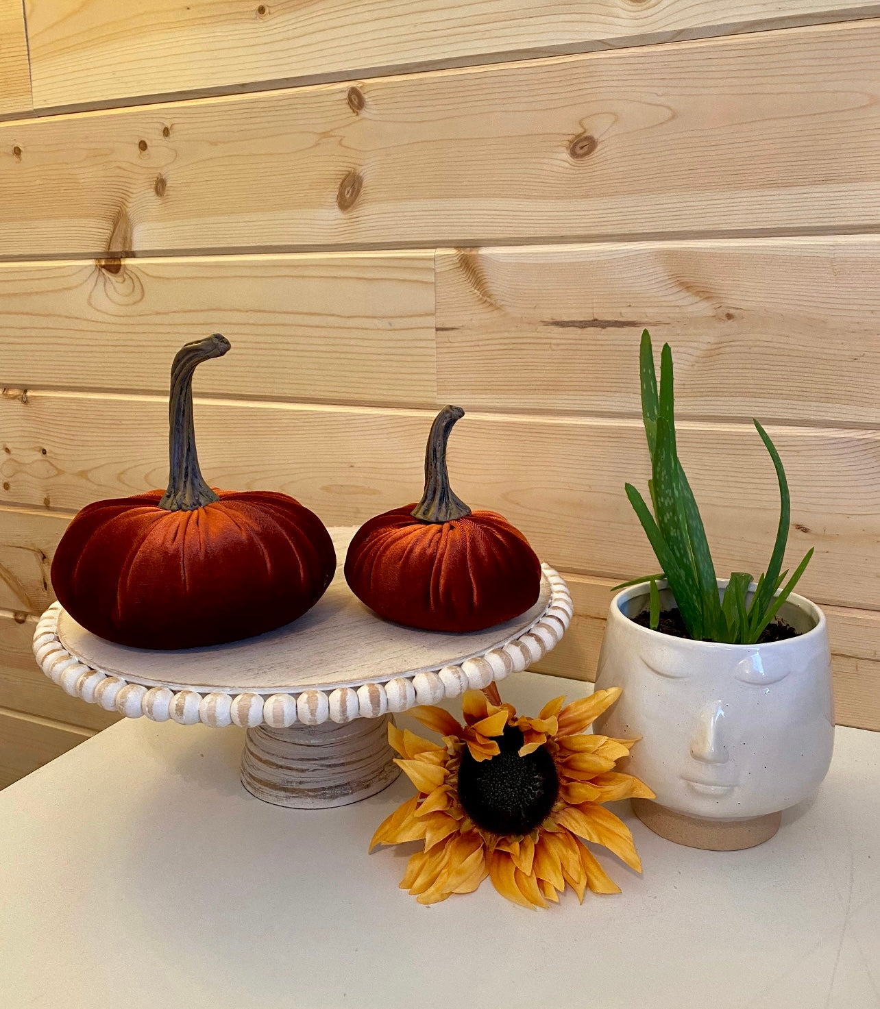 PUMPKIN SET OF 3 VELVET - RUST