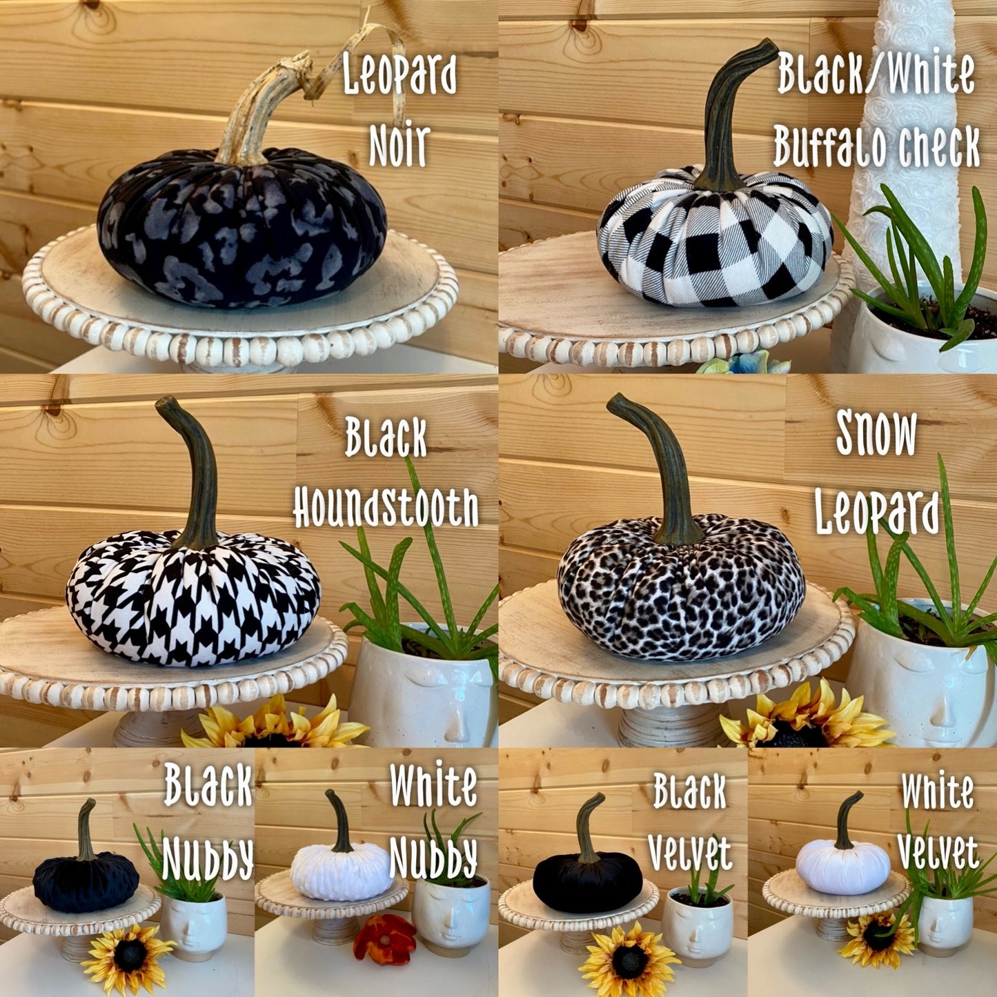 EXTRA LARGE HANDMADE PUMPKINS - Velvets, Nubby Minks, Prints, Flannels, Animal Prints - ENTIRE COLLECTION