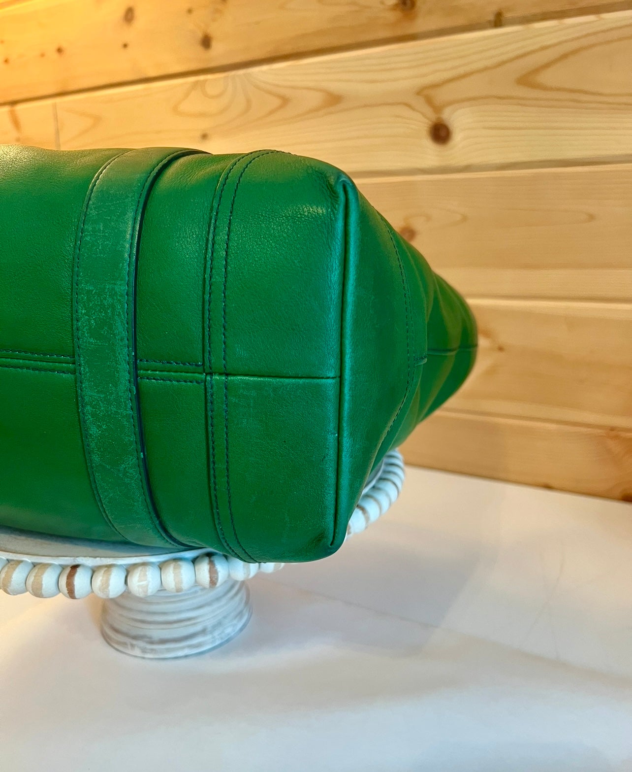 ‼️SOLD‼️Vintage COACH Hampton Green Leather Carryall Shoulder Bag TOTE  Handbag 6491