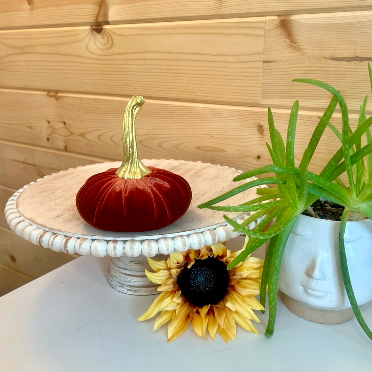 PUMPKIN SET OF 3 VELVET - RUST