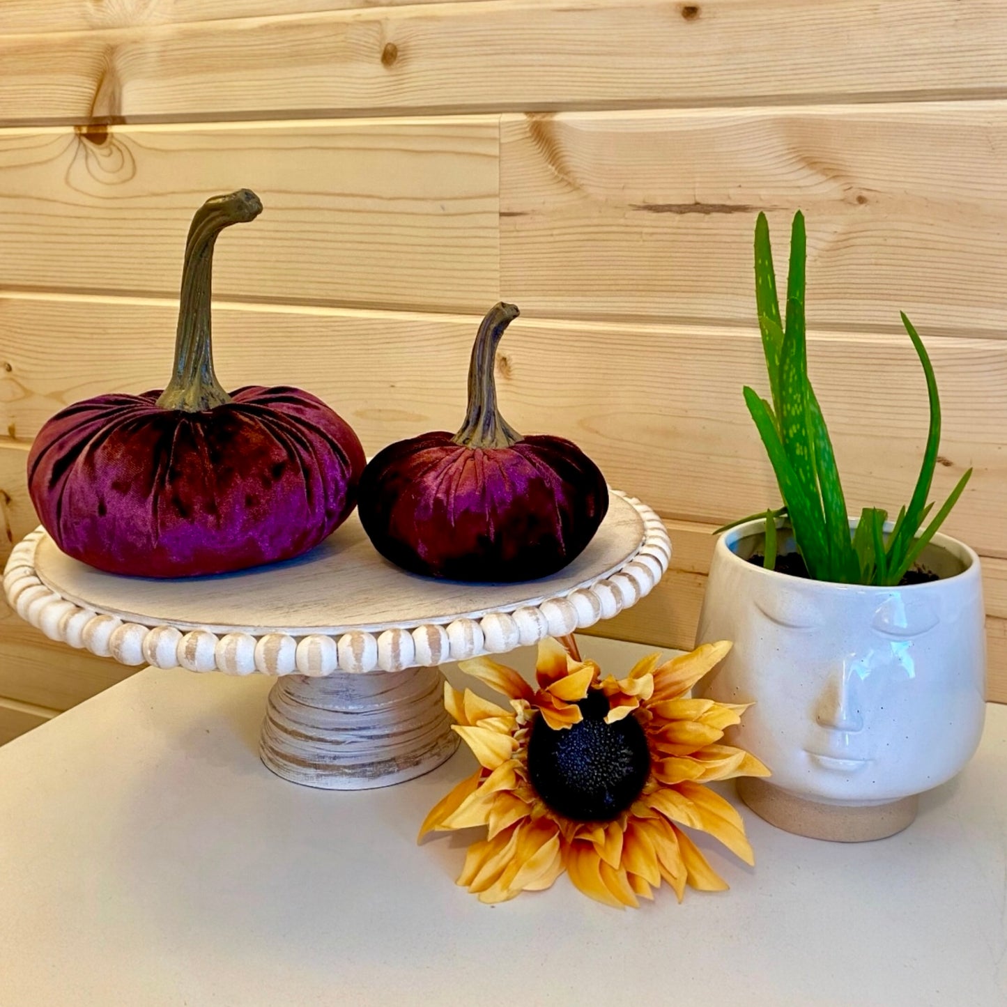 LARGE VELVET PUMPKIN - WINE