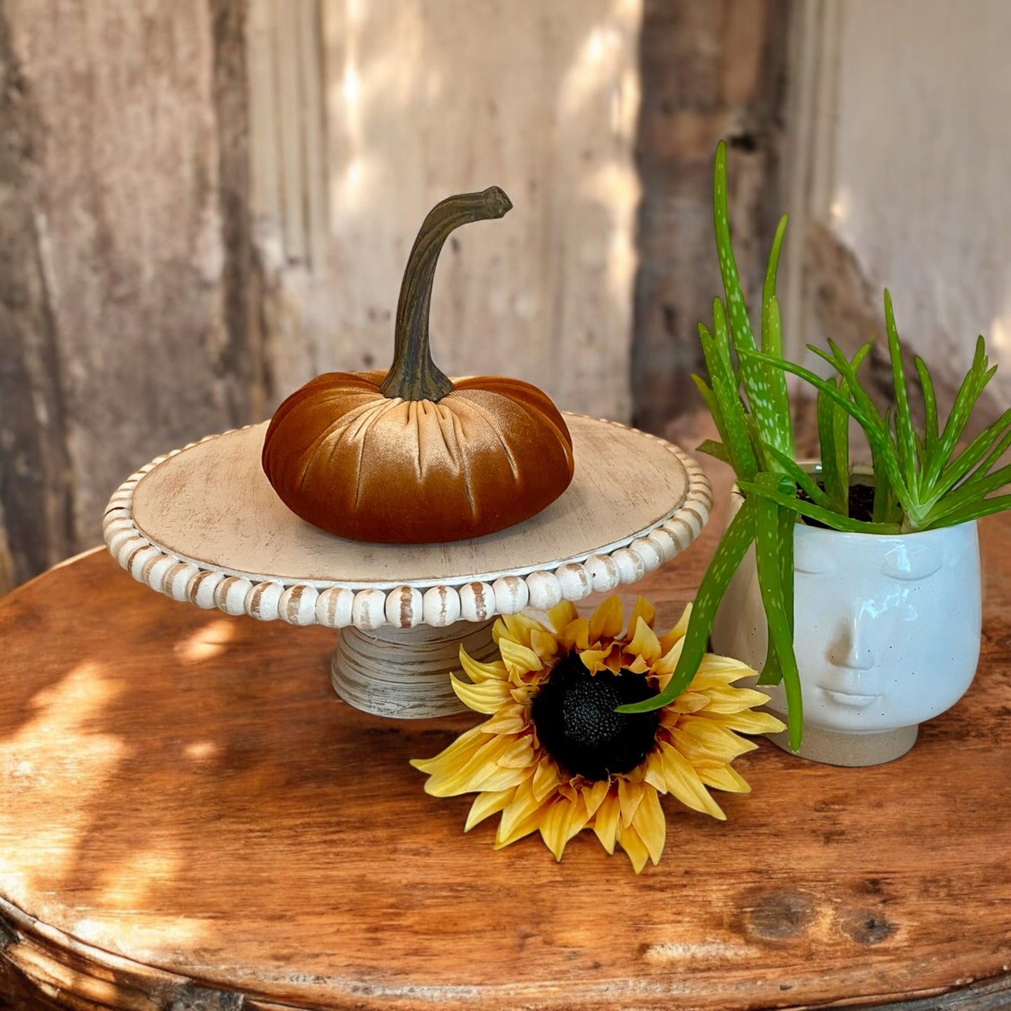 LARGE VELVET PUMPKIN - COPPER