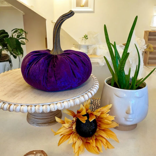 EXTRA LARGE VELVET PUMPKIN - PURPLE CRUSH