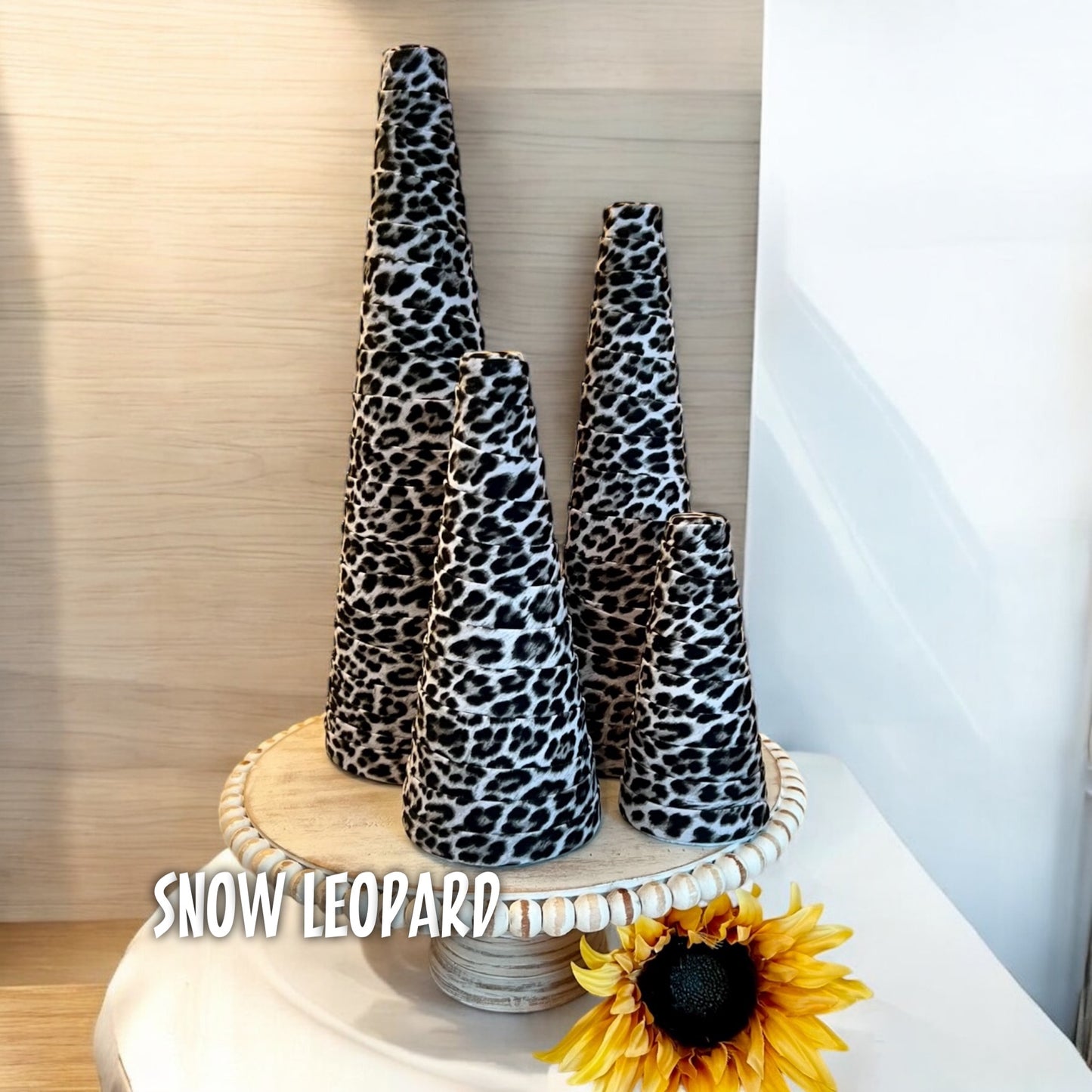 Decorative CONE Trees Holiday Home Decor Reception Centerpieces Prints Animal Prints Create Your Own Set of 4 Cone Trees