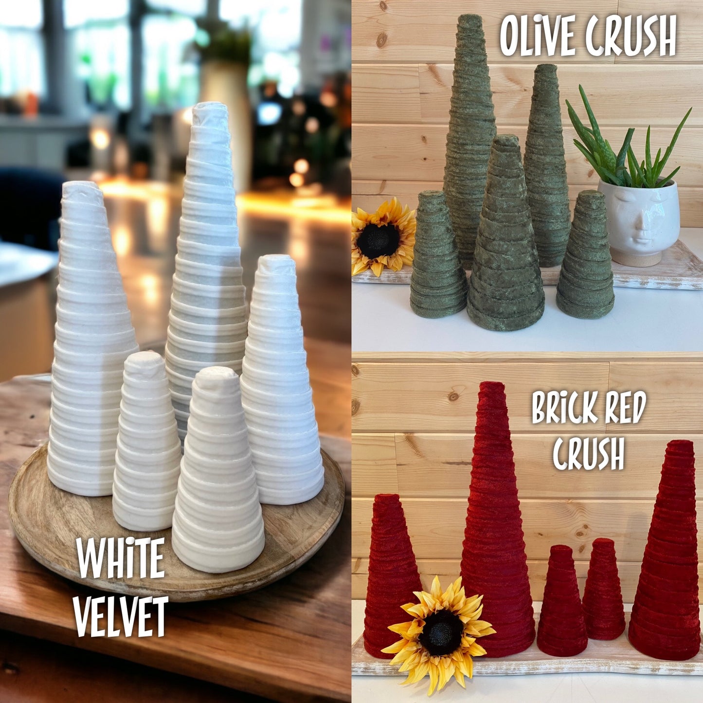 Decorative CONE Trees Holiday Home Reception Centerpieces Fun Prints Animal Prints Cone Sets of 5 ENTIRE COLLECTION