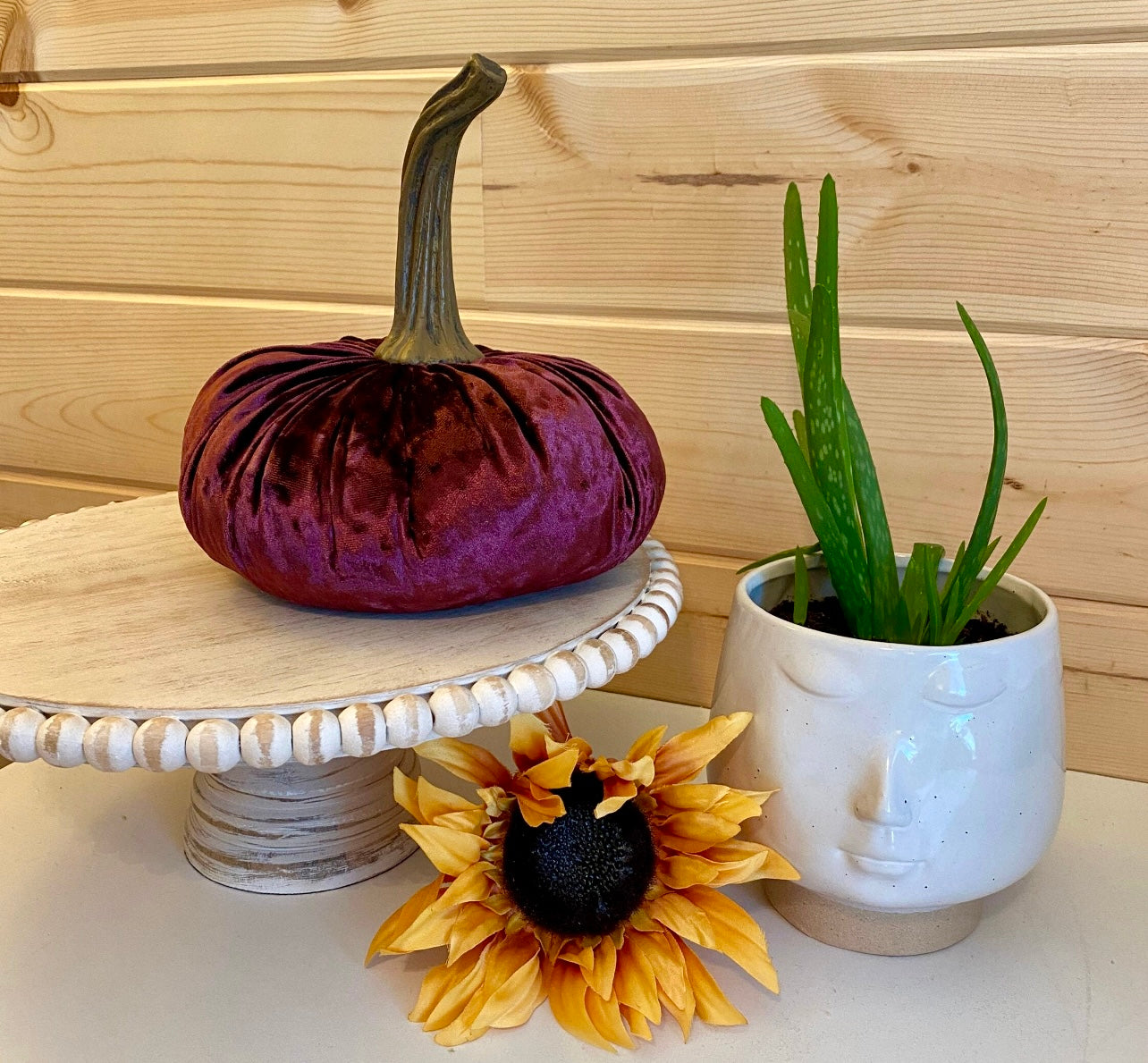 EXTRA LARGE VELVET PUMPKIN - WINE