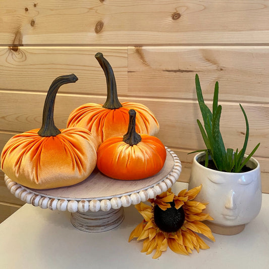 PUMPKIN SET of 3 VELVET - ORANGE