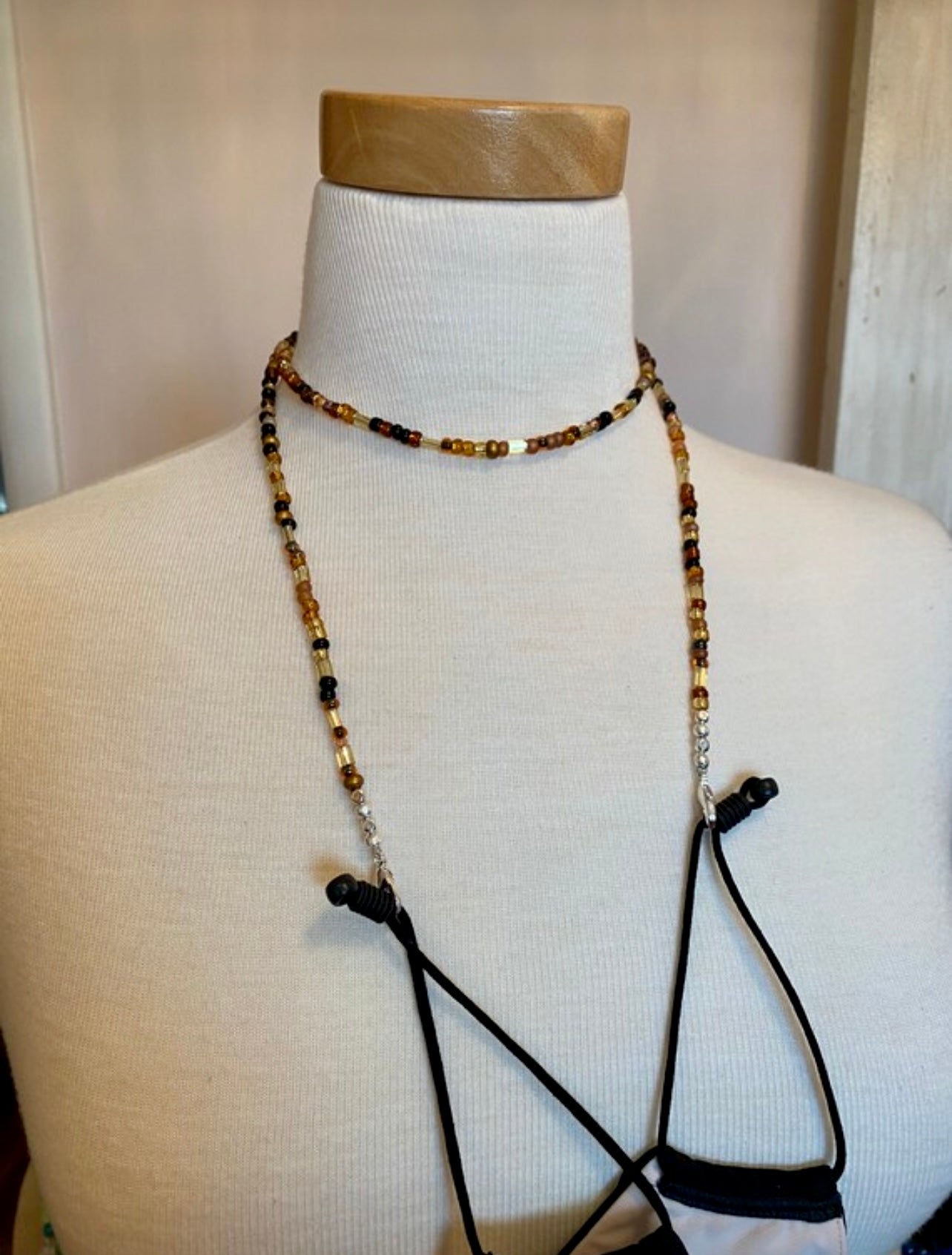 Handcrafted Beaded Eyeglass Sunglasses Chain NEUTRAL TONES Face Mask Accessories Readers Lanyard Beaded Necklaces Chic Useful Chains