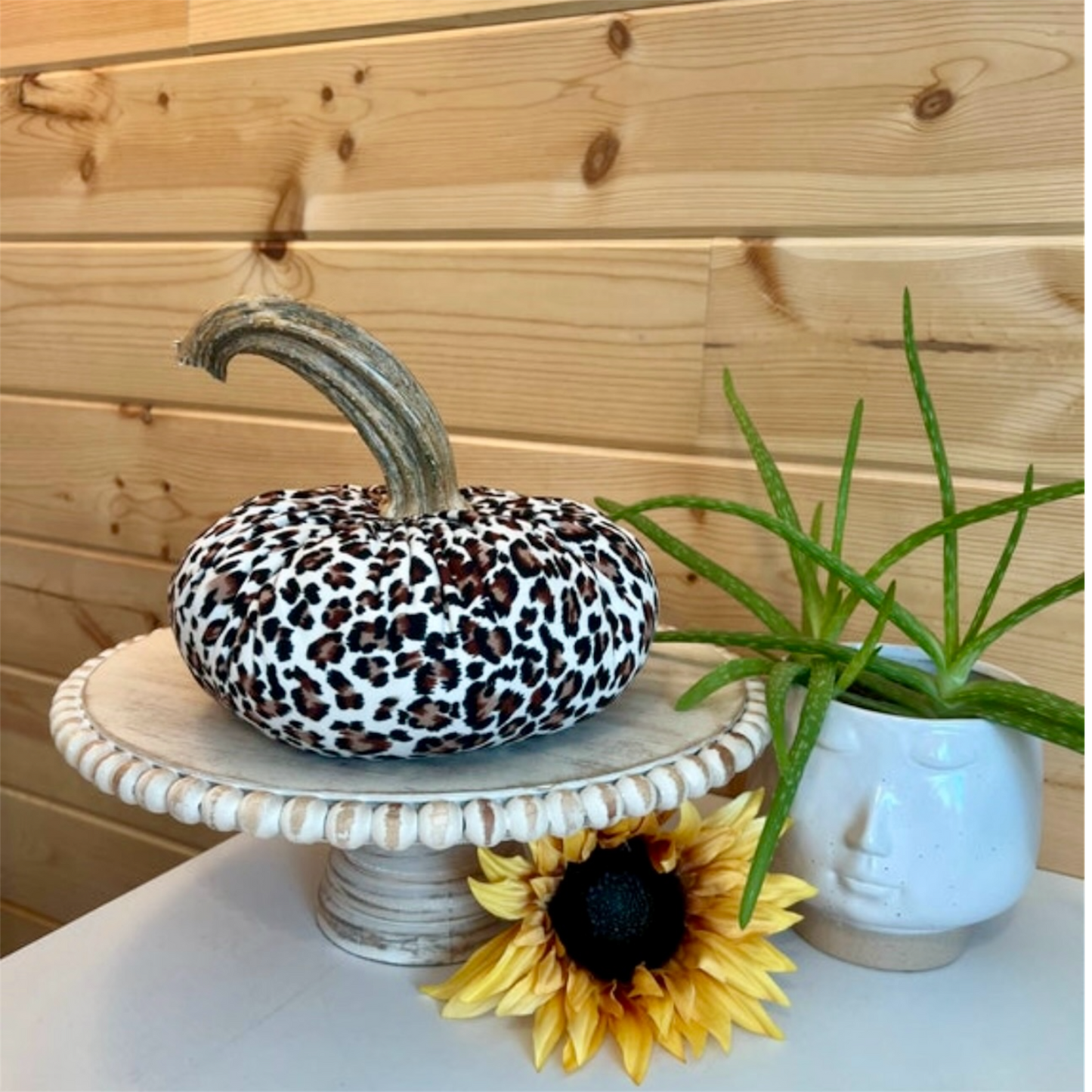 EXTRA LARGE JAGUAR PRINT PUMPKIN - HANDMADE FABRIC HOME DECOR