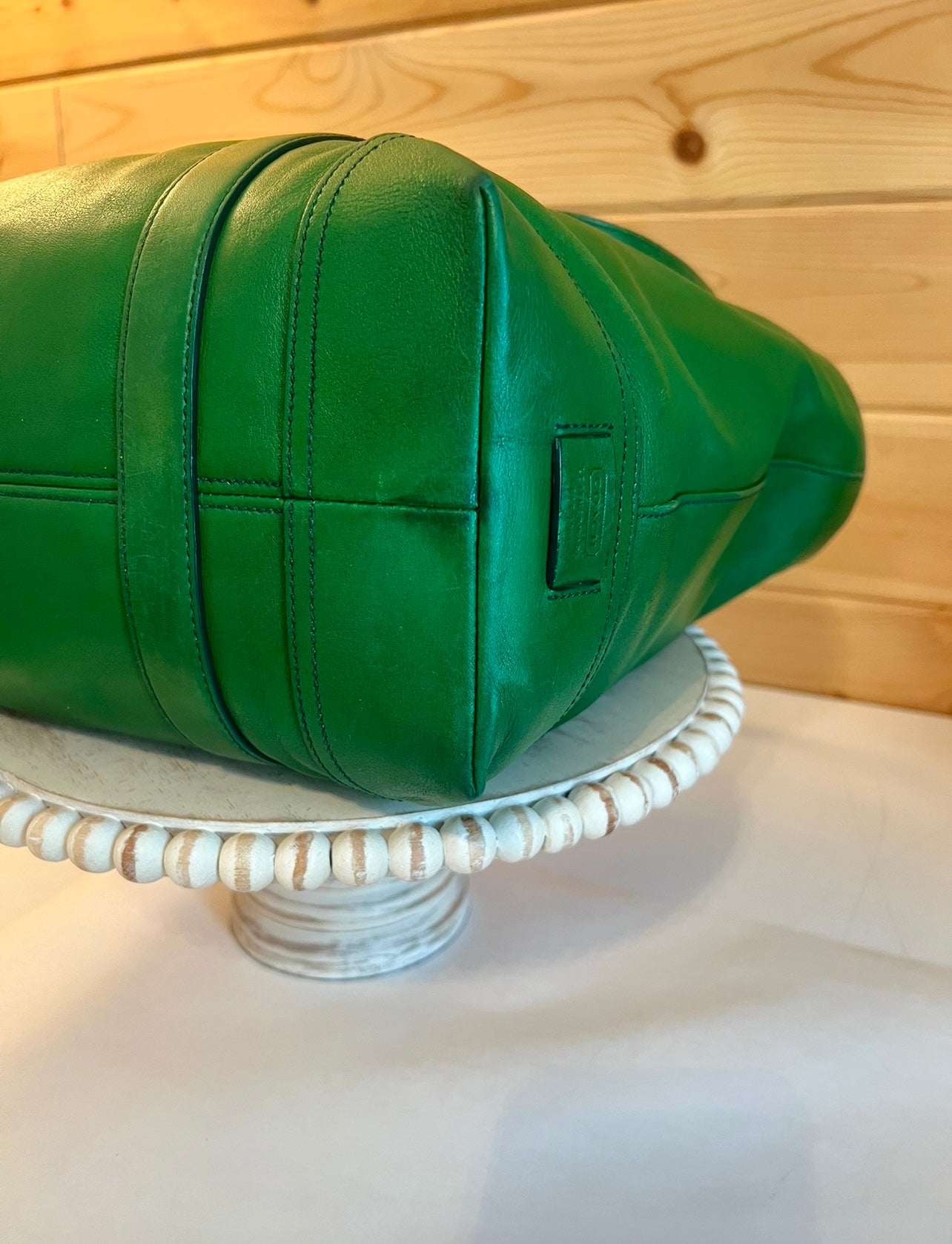 ‼️SOLD‼️Vintage COACH Hampton Green Leather Carryall Shoulder Bag TOTE  Handbag 6491