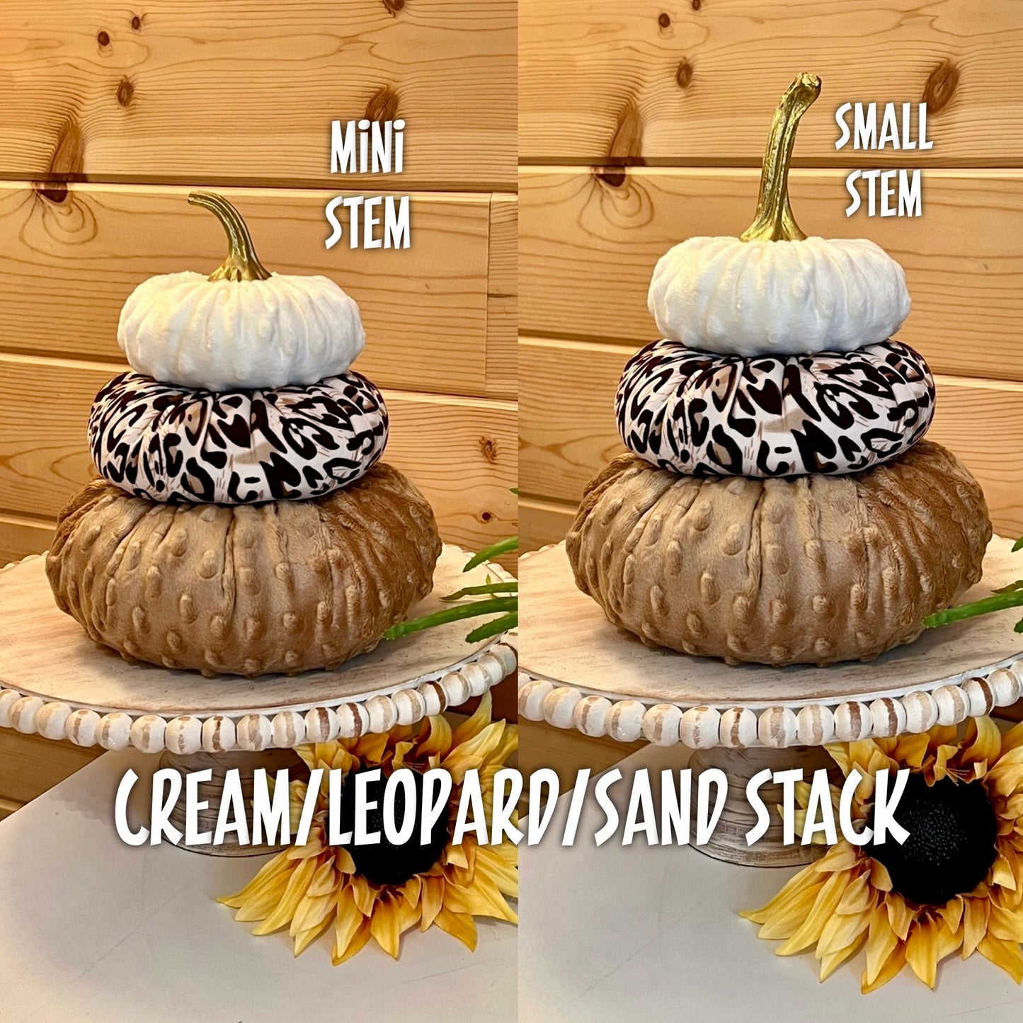 Tiered Pumpkin Stack - Nubby Mink Animal Print Cream Leopard