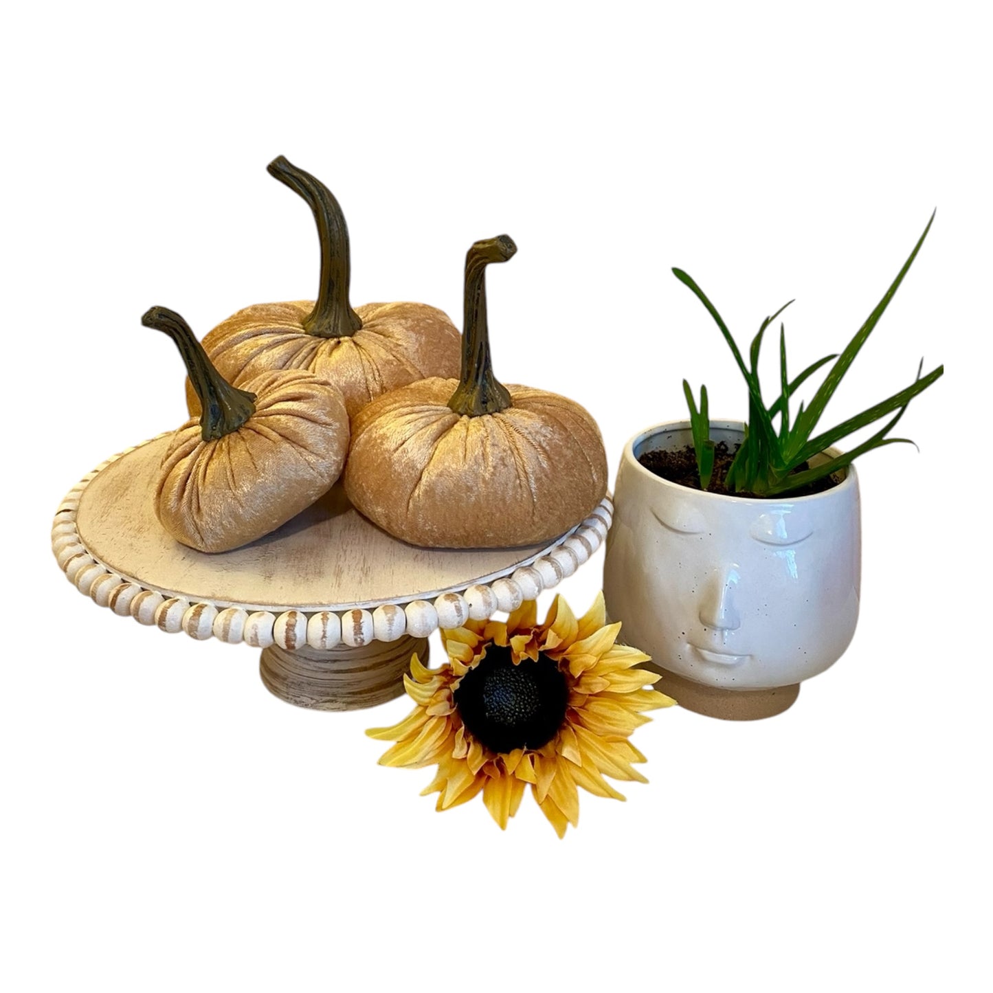 EXTRA LARGE CRUSHED VELVET PUMPKIN - CHAMPAGNE GOLD