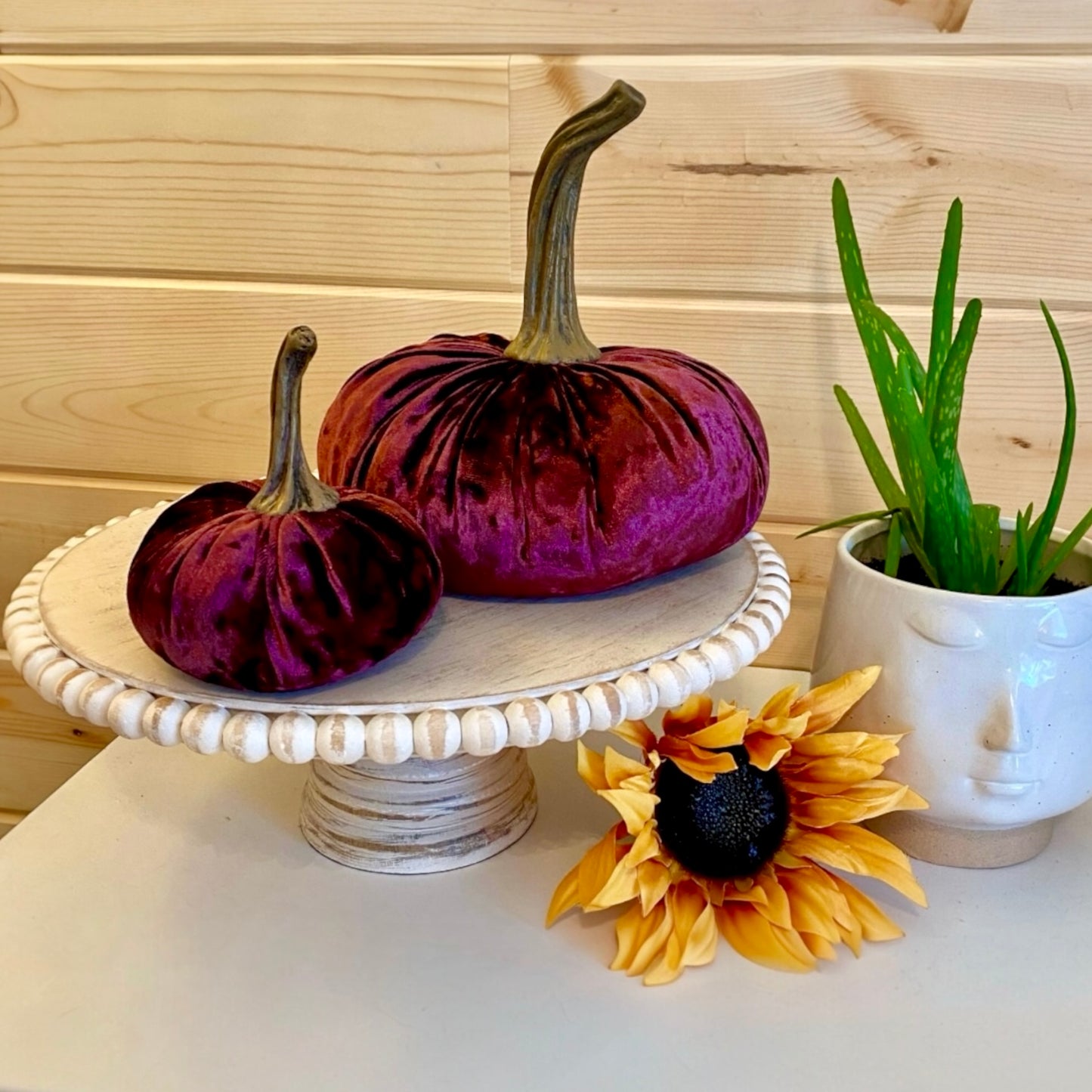 SMALL VELVET PUMPKIN - WINE