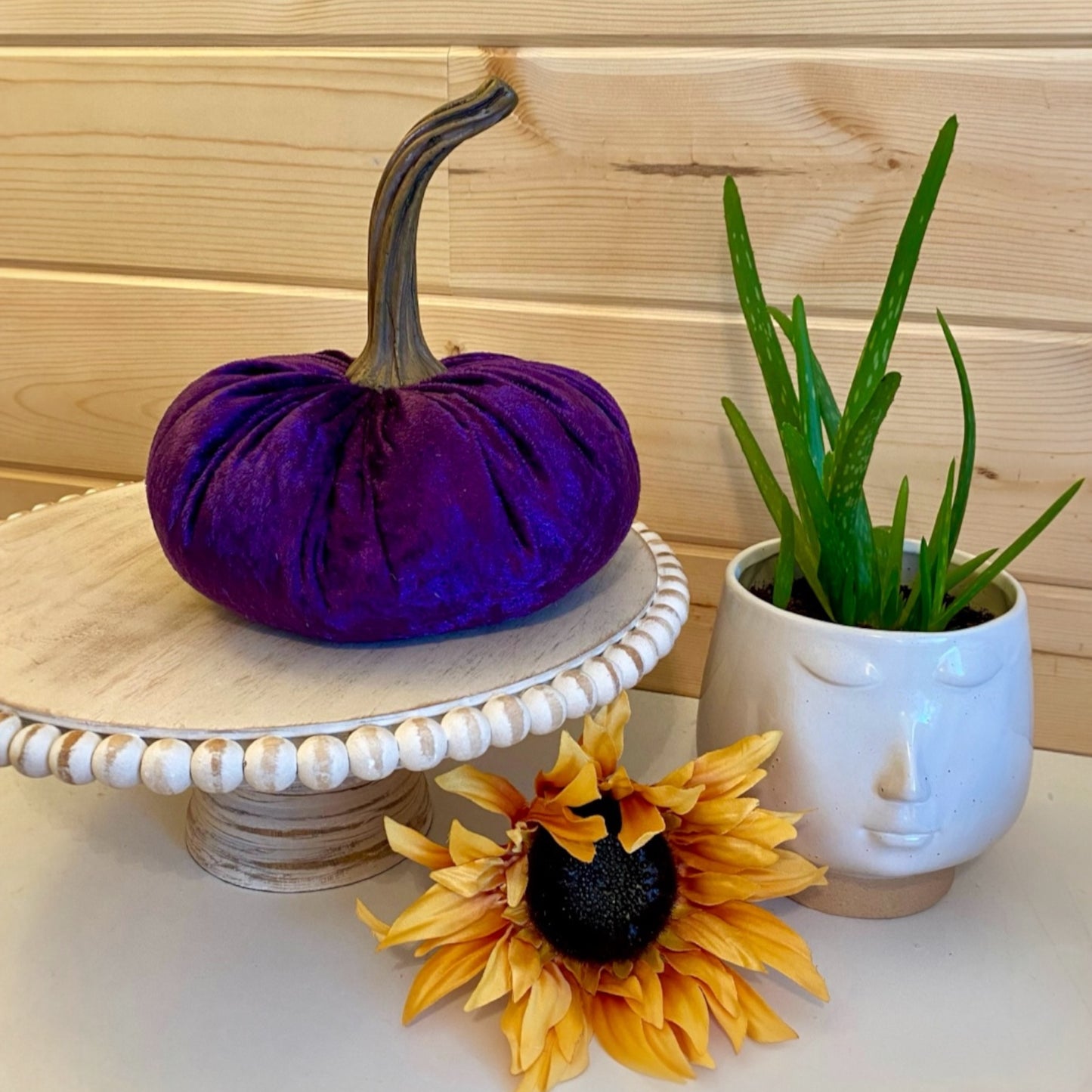 VELVET PUMPKIN SET of 3 - PURPLE CRUSH