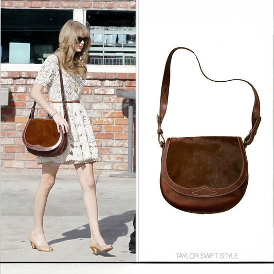 Ralph Lauren RUGBY Pony Hair Leather Saddle Bag (Rare!!) Seen on Taylor Swift