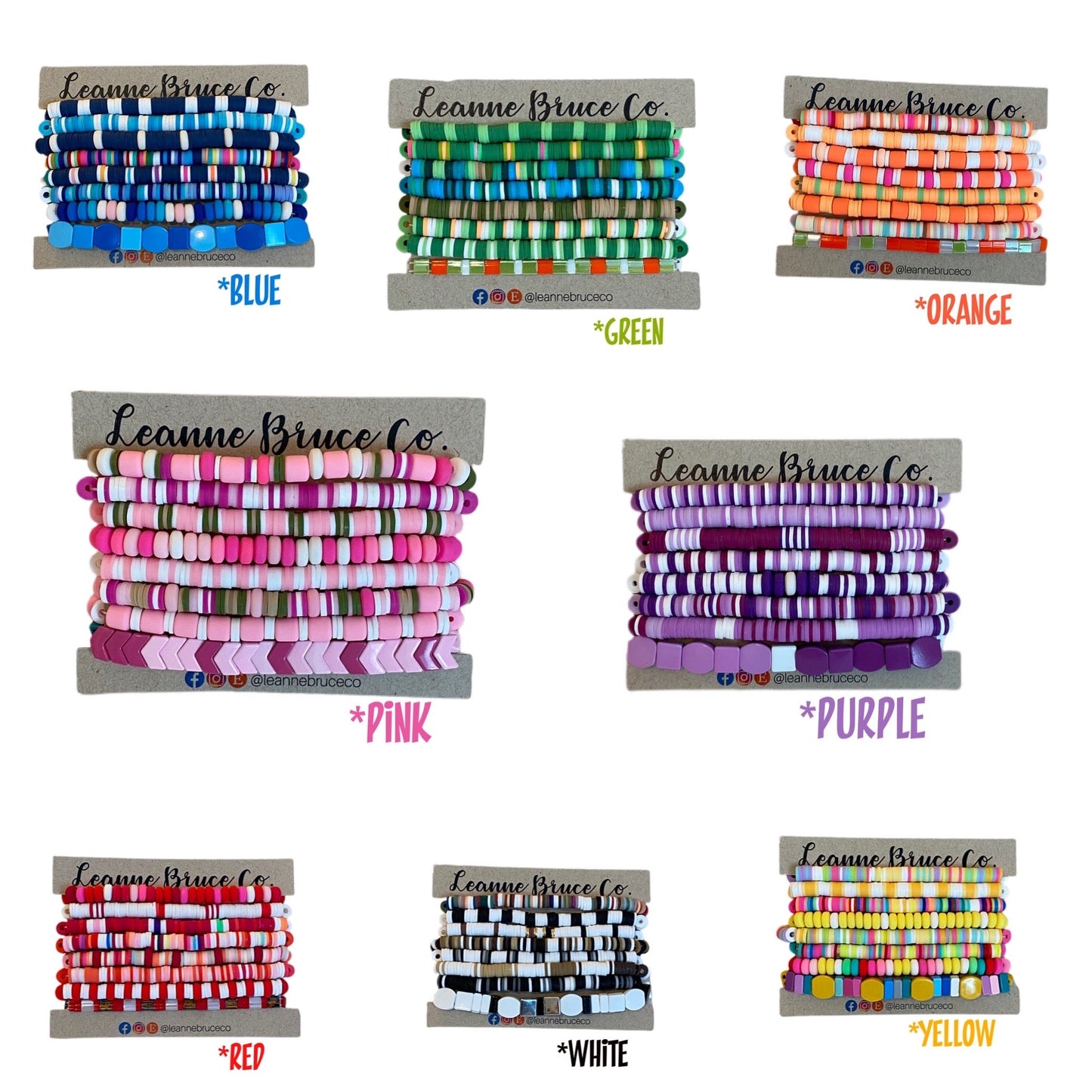 Bracelets Stretchy Stack COOL TONES The BIG Sets Arm Candy Bracelet Collection Chakra Colors Bracelet Gift Sets of 8