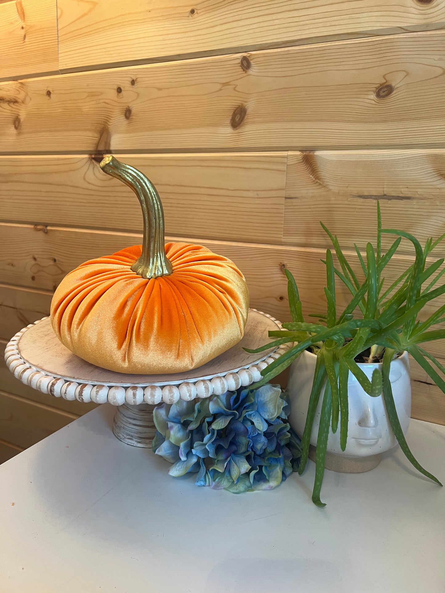 EXTRA LARGE VELVET PUMPKIN - ORANGE