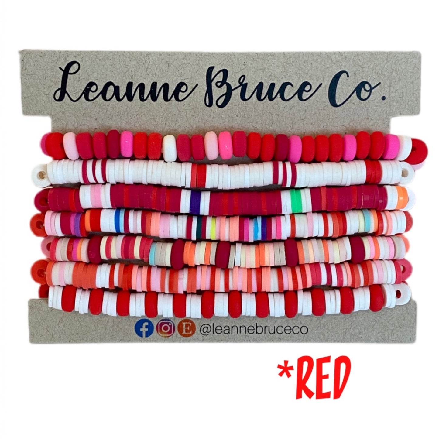The LITTLE Sets WARM Tones ARM CANDY BRACELET COLLECTION - RED
