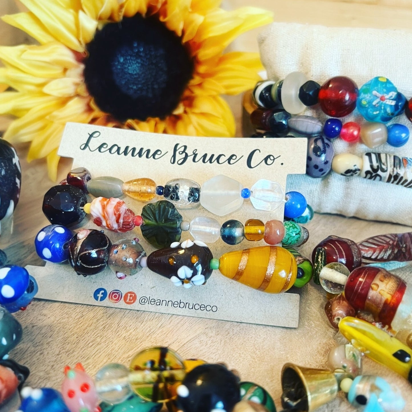 Handcrafted Bracelets Stretchy MARKET DAY Mixed Glass Bead Sets of 3 Bracelets Multi Colors Stack Bracelets Jewelry Gift Sets for Her