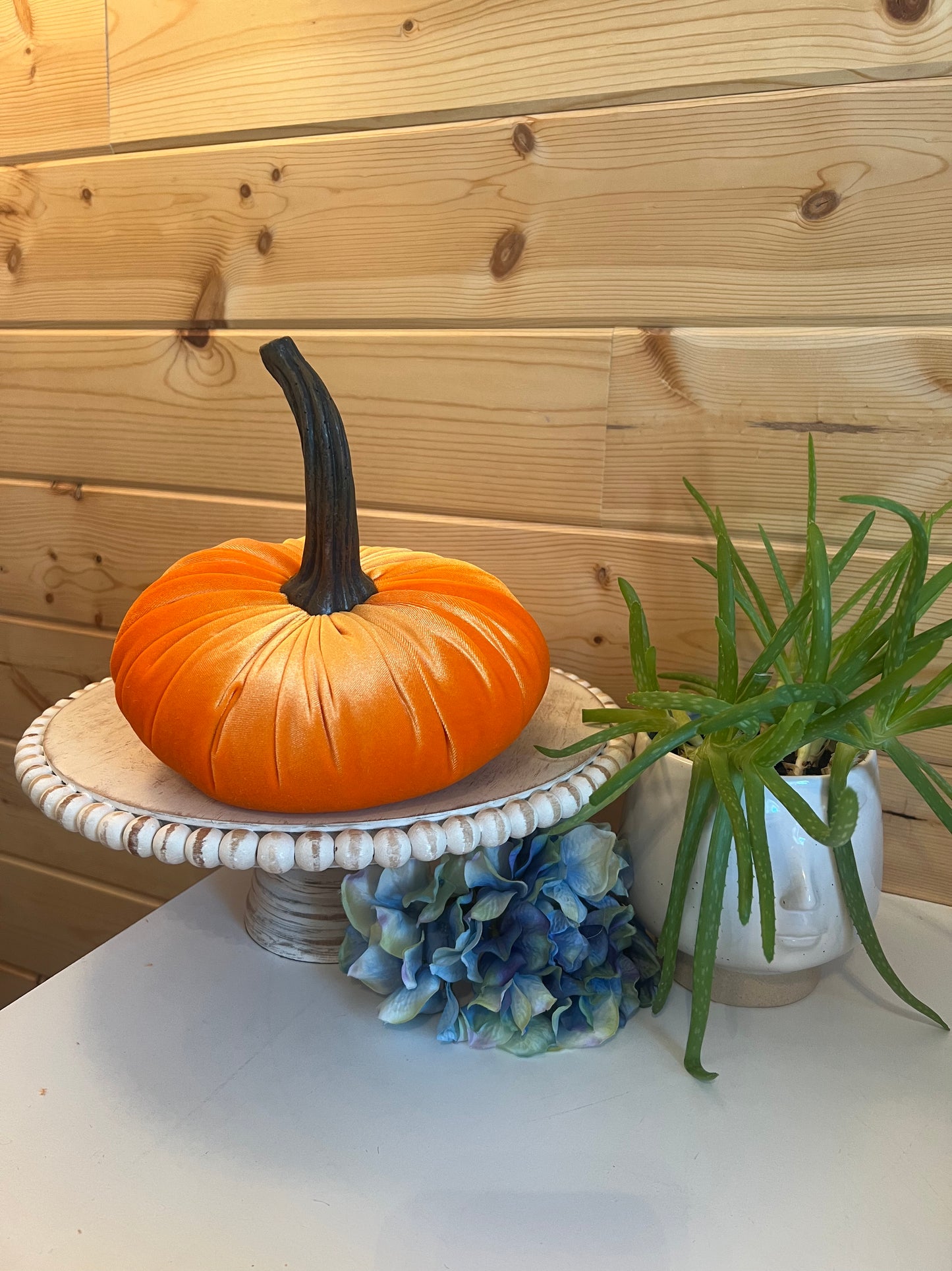 EXTRA LARGE VELVET PUMPKIN - ORANGE