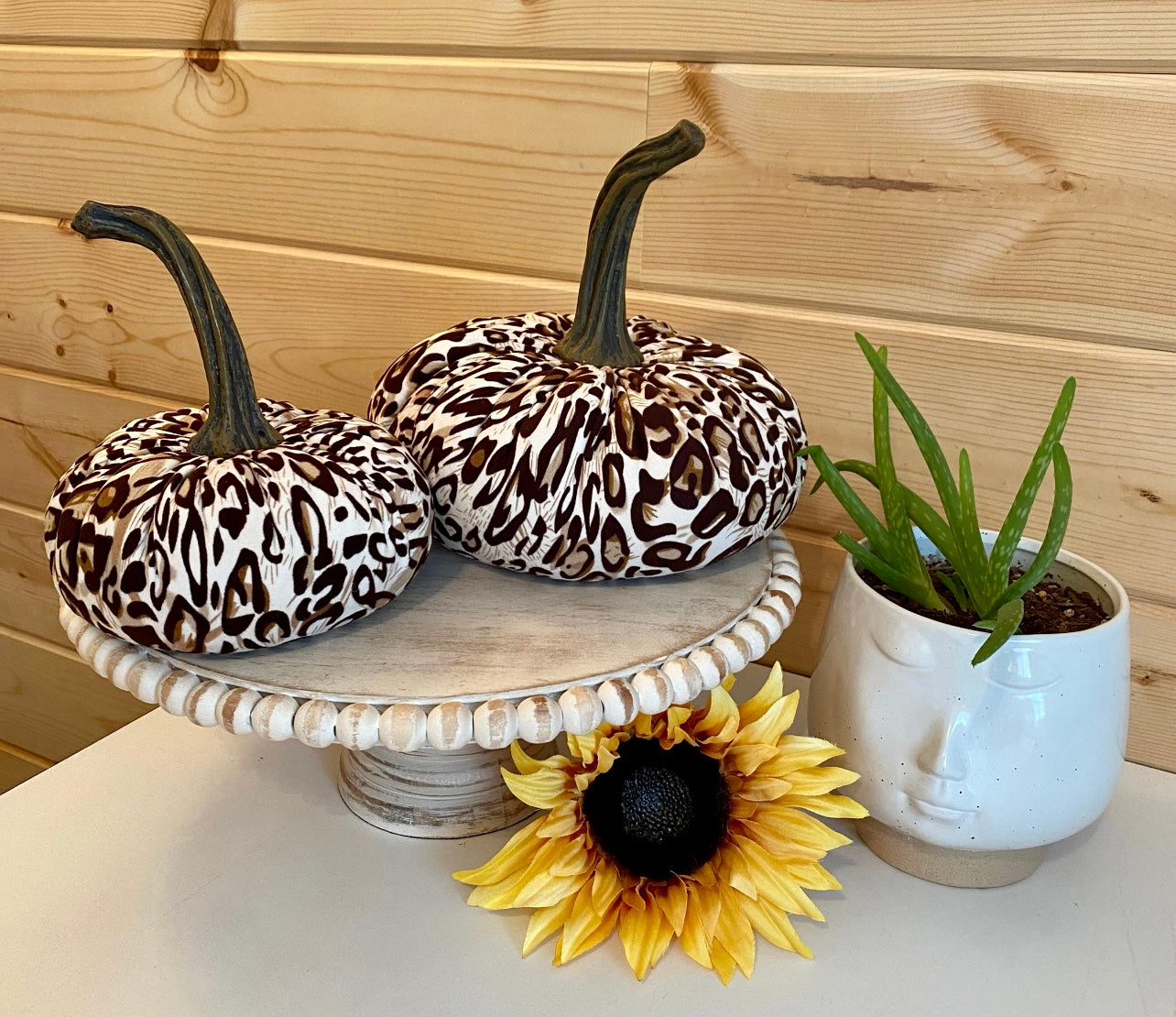 ANIMAL PRINT PUMPKIN SET of 3 - LEOPARD