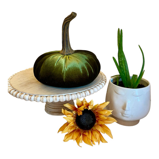 EXTRA LARGE VELVET PUMPKIN - OLIVE